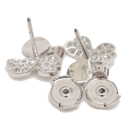 ペーパーフラワー ピアス Pt950/ダイヤ/トルマリン ピアス