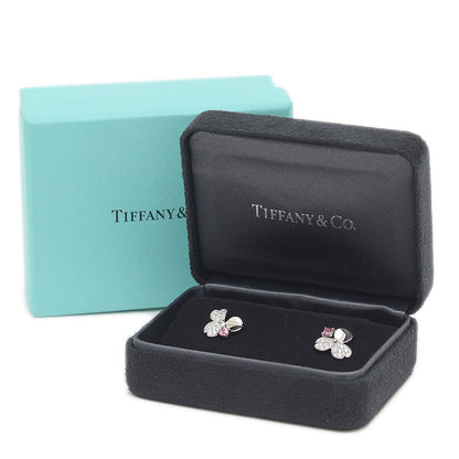 ペーパーフラワー ピアス Pt950/ダイヤ/トルマリン ピアス