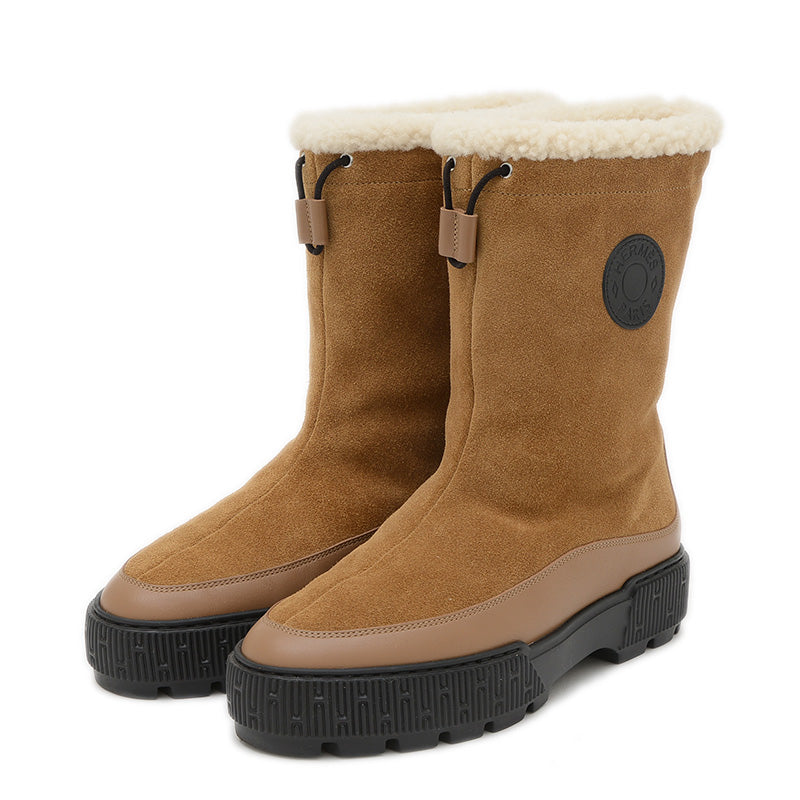 ジャーニー ボアブーツ スエード ムートン キャメル/ブラック #36.5 ブーツ