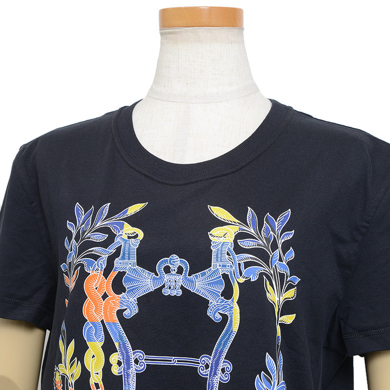 カルトゥッシュ ドレス ワンピース 半袖 コットン ブラック 40サイズ ワンピース