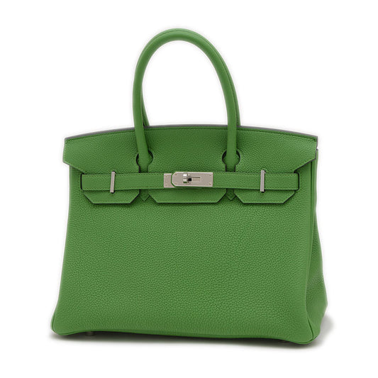 バーキン30 トゴ ヴェールユッカ シルバー金具 B刻印 ハンドバッグ