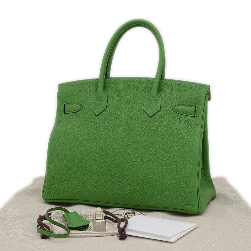 バーキン30 トゴ ヴェールユッカ シルバー金具 B刻印 ハンドバッグ