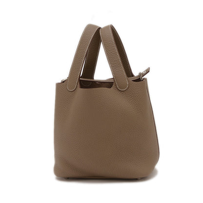 ピコタンロック PM 18 トリヨン エトゥープ シルバー金具 K刻印 ハンドバッグ