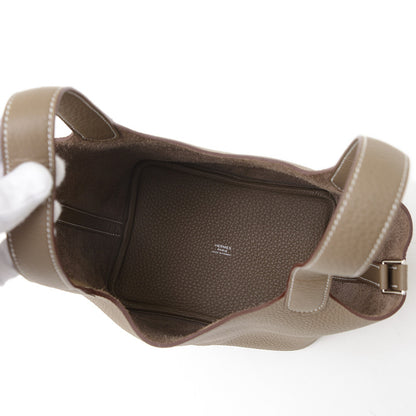 ピコタンロック PM 18 トリヨン エトゥープ シルバー金具 K刻印 ハンドバッグ