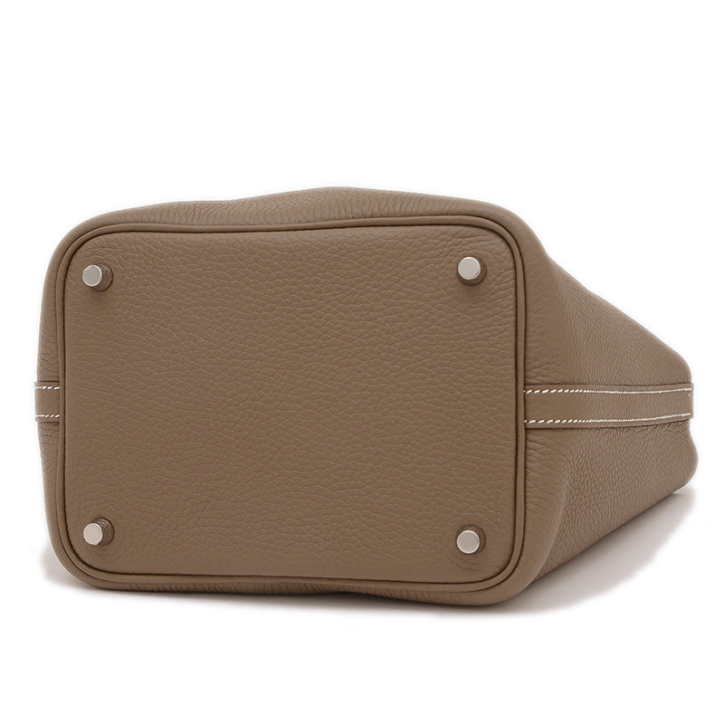 ピコタンロック PM 18 トリヨン エトゥープ シルバー金具 K刻印 ハンドバッグ