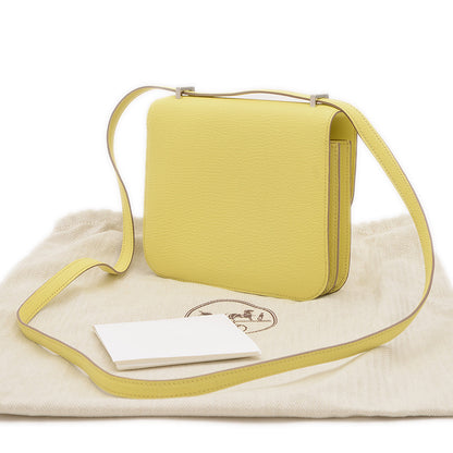 コンスタンス ミニ 18 ミロワール シェーブル リモンチェッロ シルバー金具 W刻印 ショルダーバッグ