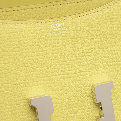 コンスタンス ミニ 18 ミロワール シェーブル リモンチェッロ シルバー金具 W刻印 ショルダーバッグ