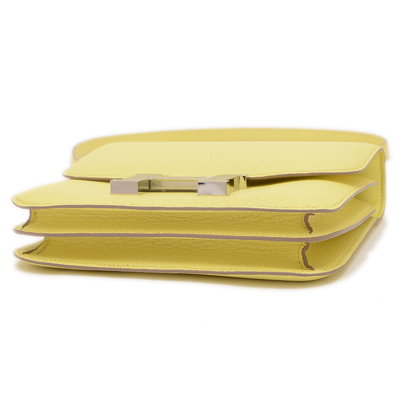 コンスタンス ミニ 18 ミロワール シェーブル リモンチェッロ シルバー金具 W刻印 ショルダーバッグ