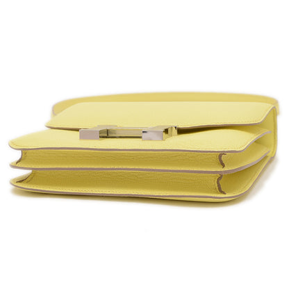 コンスタンス ミニ 18 ミロワール シェーブル リモンチェッロ シルバー金具 W刻印 ショルダーバッグ