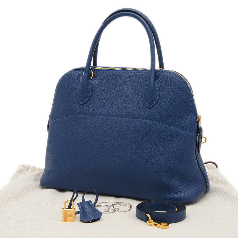 ボリード31 トリヨン ディープブルー ゴールド金具 Y刻印 ハンドバッグ