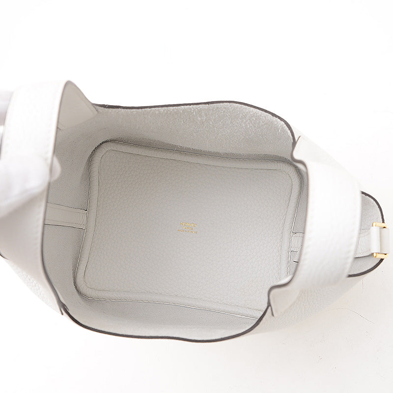 ピコタンロック PM 18 トリヨン ニューホワイト ゴールド金具 W刻印 ハンドバッグ