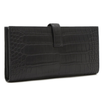 ベアンスフレ 長財布 アリゲーターマット ブラック シルバー金具 W刻印 長財布