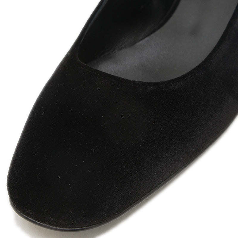 バレエシューズ ジェーン ベロア/クリスタル ブラック 37サイズ H242046Z パンプス