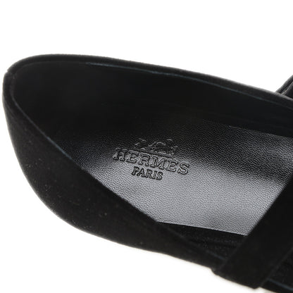 バレエシューズ ジェーン ベロア/クリスタル ブラック 37サイズ H242046Z パンプス