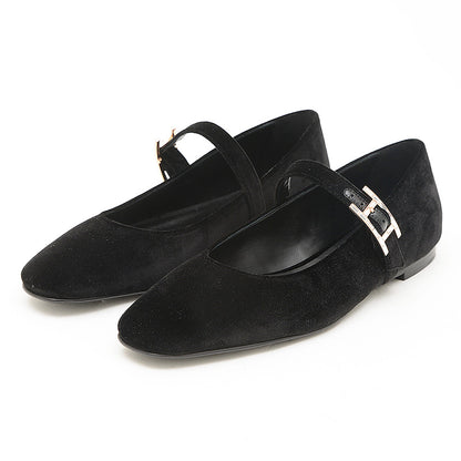 バレエシューズ ジェーン ベロア/クリスタル ブラック 36.5サイズ H242046Z パンプス