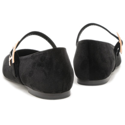 バレエシューズ ジェーン ベロア/クリスタル ブラック 36.5サイズ H242046Z パンプス