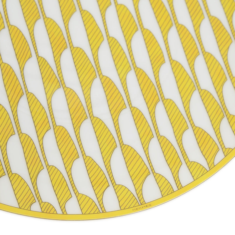 ソレイユ デザート プレート ポーセリン 21cm 陶器 ホワイト/イエロー 食器