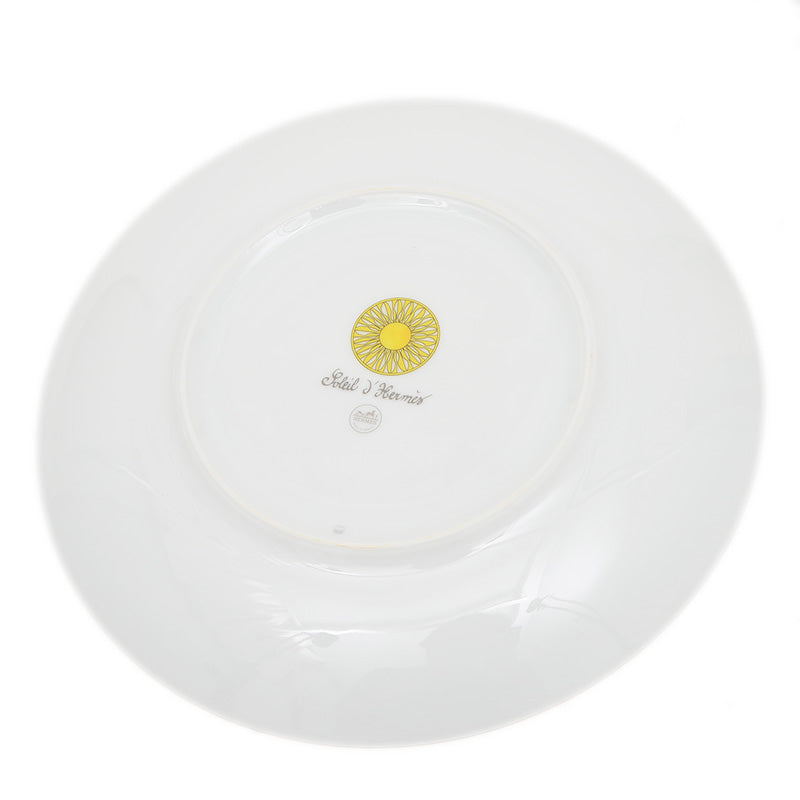 ソレイユ デザート プレート ポーセリン 21cm 陶器 ホワイト/イエロー 食器