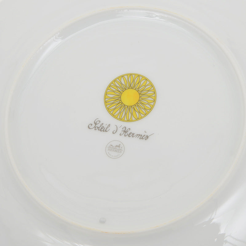 ソレイユ デザート プレート ポーセリン 21cm 陶器 ホワイト/イエロー 食器