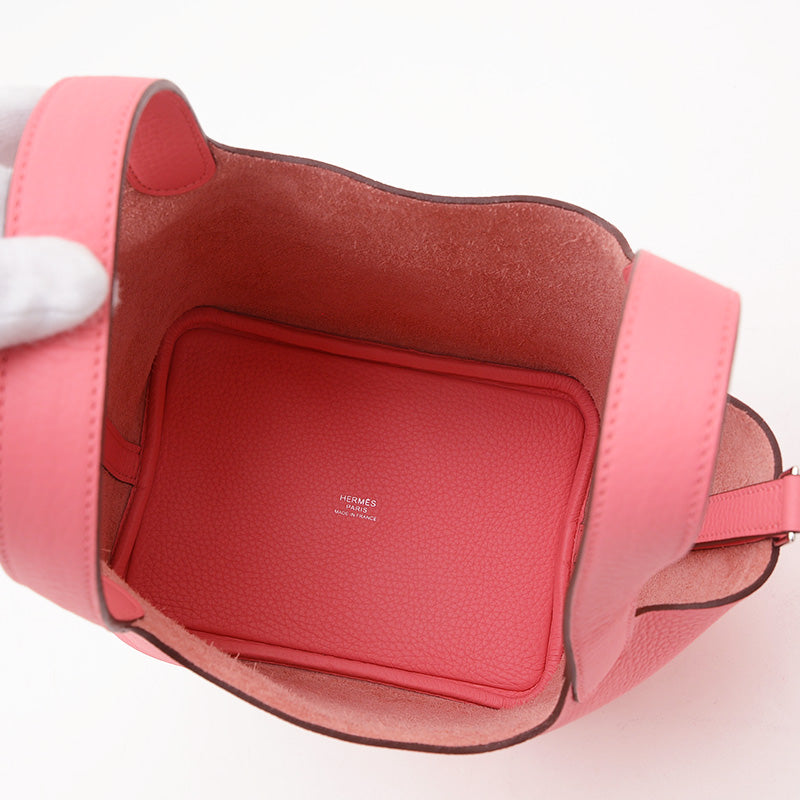 ピコタンロック PM 18 トリヨン ローズアザレ シルバー金具 W刻印 ハンドバッグ