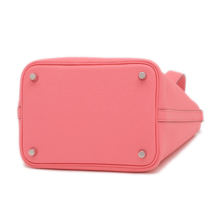 ピコタンロック PM 18 トリヨン ローズアザレ シルバー金具 W刻印 ハンドバッグ