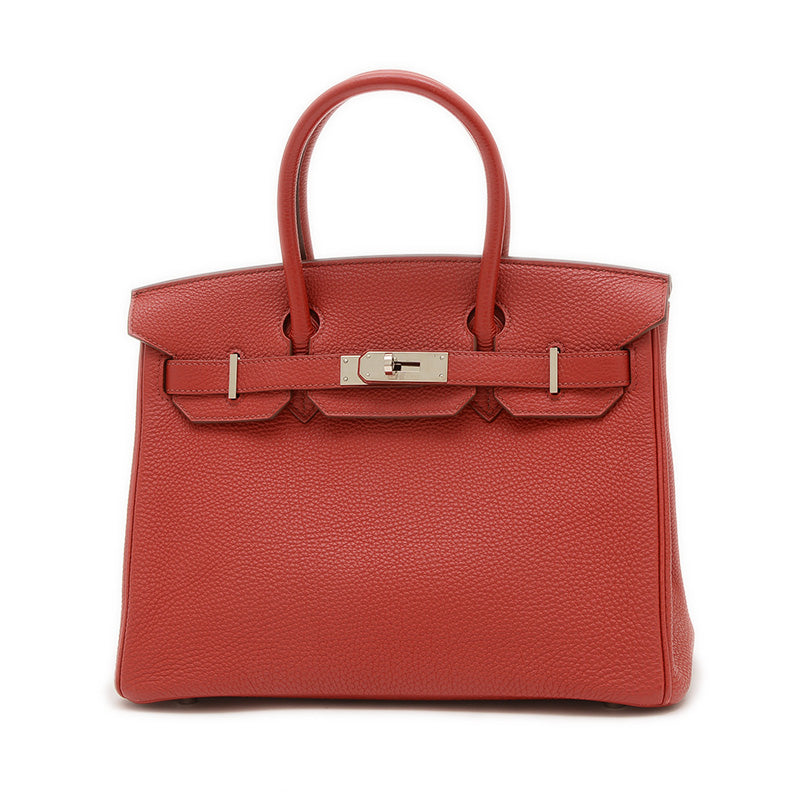 バーキン30 トゴ ルージュガランス シルバー金具 M刻印 ハンドバッグ