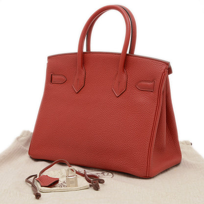 バーキン30 トゴ ルージュガランス シルバー金具 M刻印 ハンドバッグ