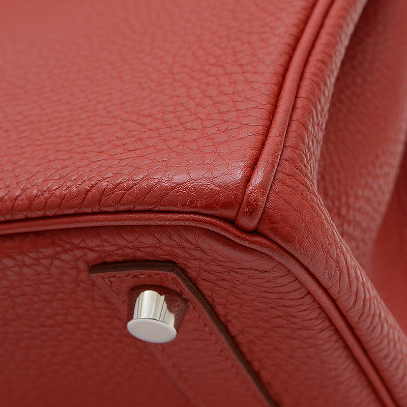 バーキン30 トゴ ルージュガランス シルバー金具 M刻印 ハンドバッグ