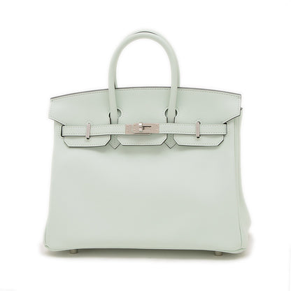 バーキン25 スイフト ペパーミント シルバー金具 K刻印 ハンドバッグ