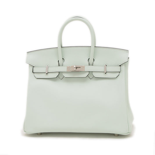 バーキン25 スイフト ペパーミント シルバー金具 K刻印 ハンドバッグ