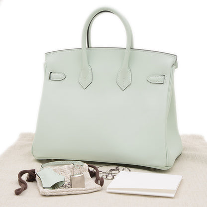 バーキン25 スイフト ペパーミント シルバー金具 K刻印 ハンドバッグ