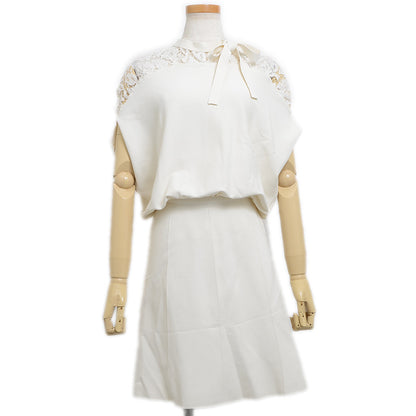 ノースリーブワンピース コットン混 アイボリー #S ワンピース