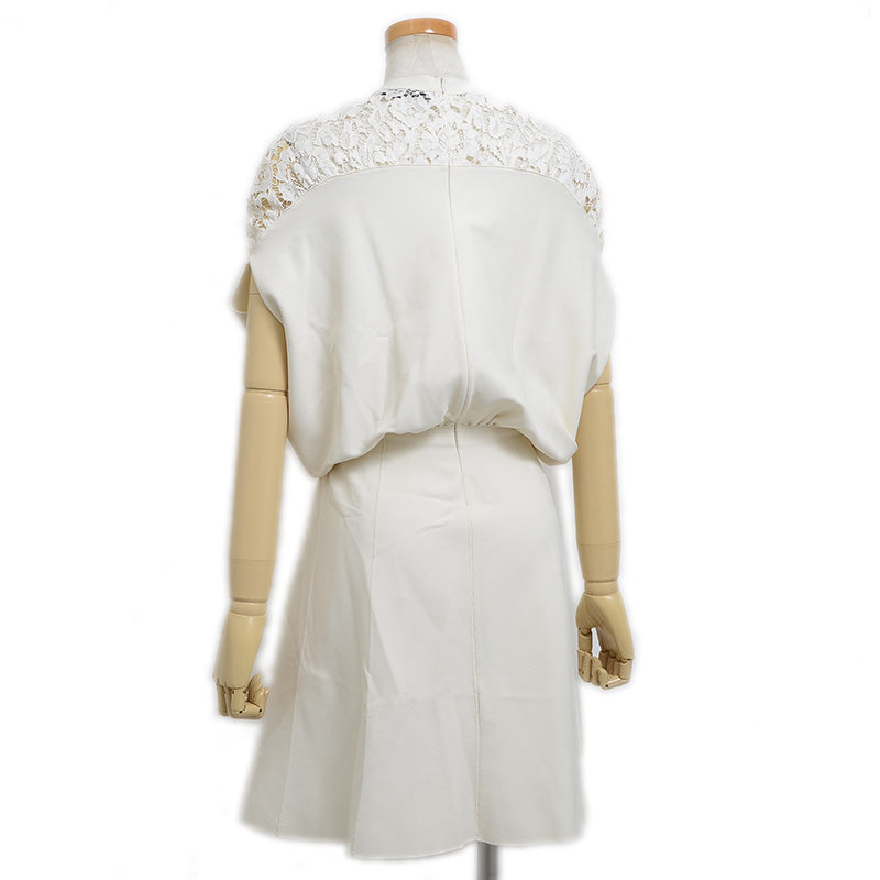 ノースリーブワンピース コットン混 アイボリー #S ワンピース