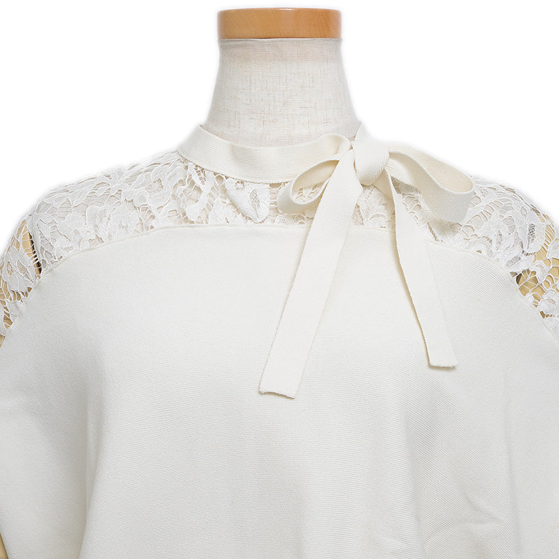 ノースリーブワンピース コットン混 アイボリー #S ワンピース