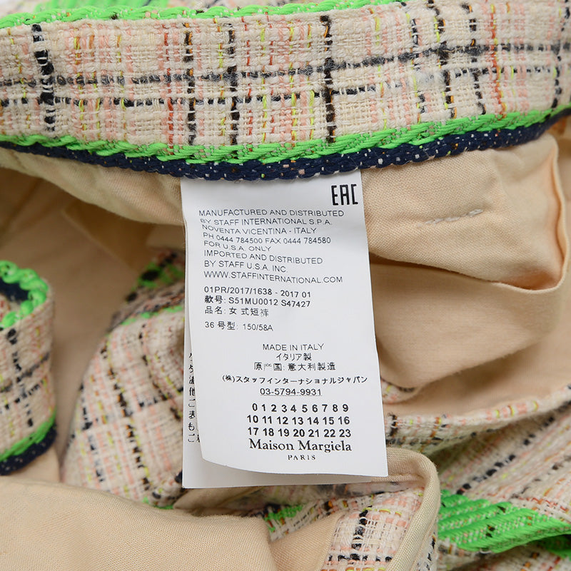 ハーフパンツ コットン ジャガード マルチカラー レディース 36サイズ ショートパンツ