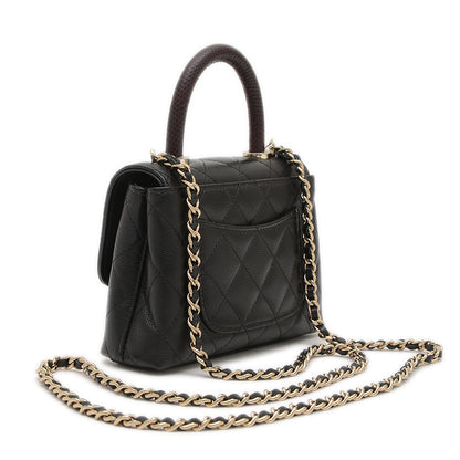 ココハンドル エクストラミニ 2WAYバッグ キャビアスキン ブラック AP4244 ハンドバッグ