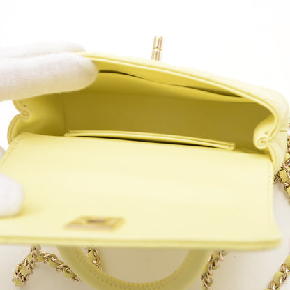ココハンドル エクストラミニ 2WAYバッグ キャビアスキン イエロー AP4244 ハンドバッグ
