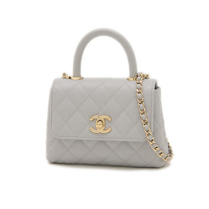 ココハンドル エクストラミニ 2WAYバッグ キャビアスキン グレー AP4244 ハンドバッグ