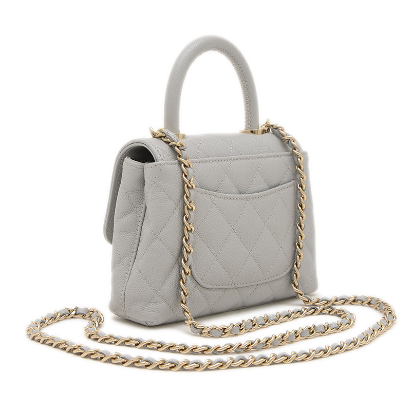 ココハンドル エクストラミニ 2WAYバッグ キャビアスキン グレー AP4244 ハンドバッグ