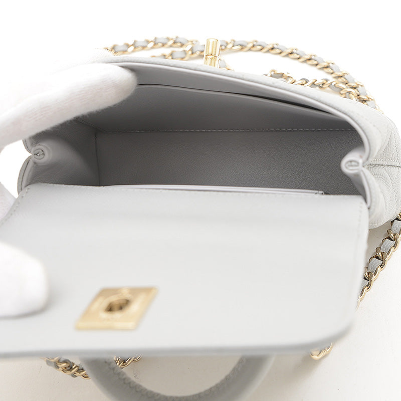 ココハンドル エクストラミニ 2WAYバッグ キャビアスキン グレー AP4244 ハンドバッグ