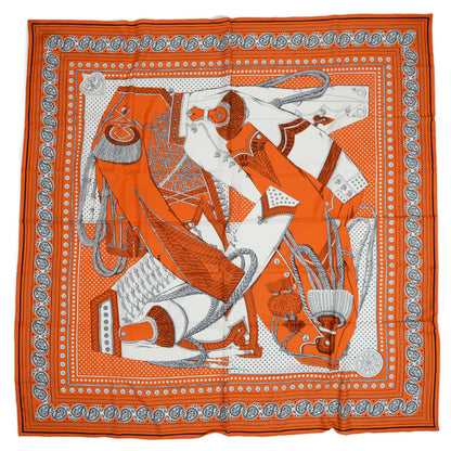 カレ140 ジェアン ショール ズアヴとドラゴン バンダナ ZOUAVES ET DRAGONS オレンジ スカーフ