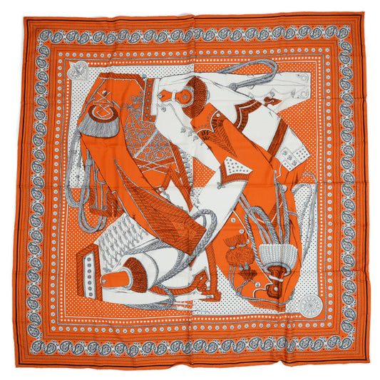 カレ140 ジェアン ショール ズアヴとドラゴン バンダナ ZOUAVES ET DRAGONS オレンジ スカーフ