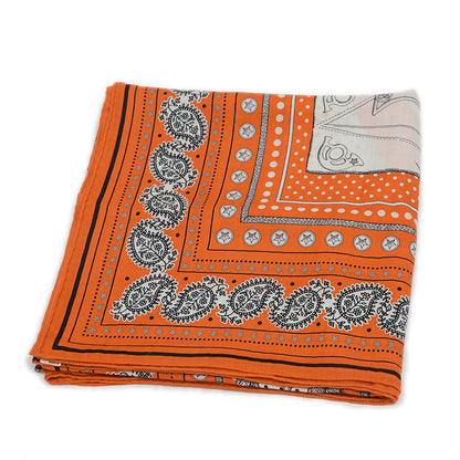カレ140 ジェアン ショール ズアヴとドラゴン バンダナ ZOUAVES ET DRAGONS オレンジ スカーフ