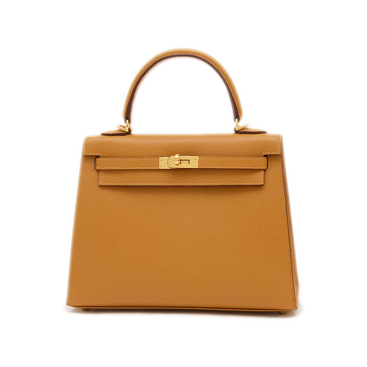 ケリー25 外縫い エプソン セサミ ゴールド金具 W刻印 ハンドバッグ