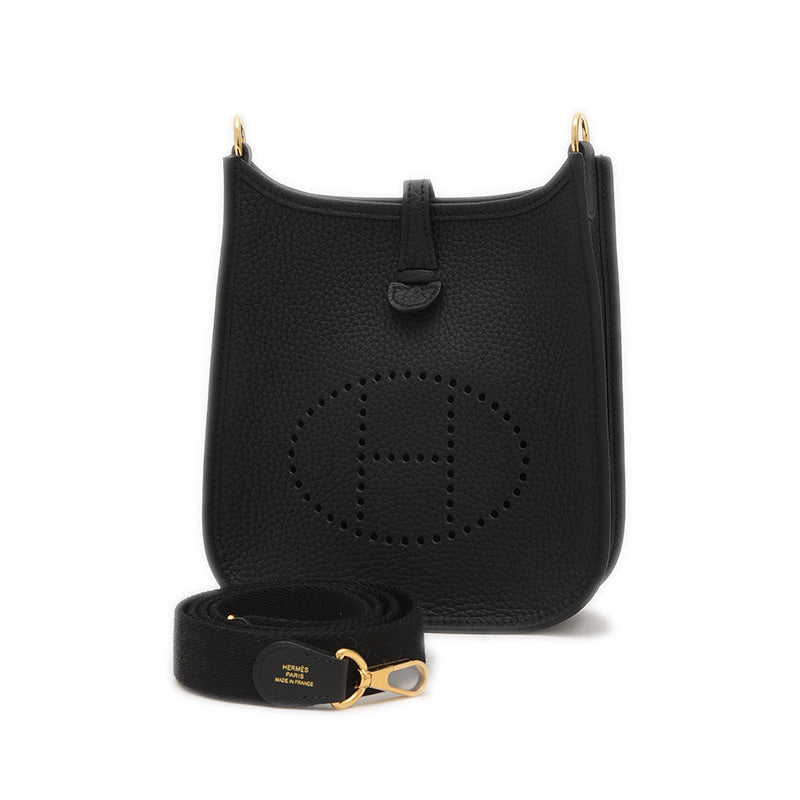 エブリンTPM トリヨン ブラック ゴールド金具 K刻印 ロングショルダー ショルダーバッグ