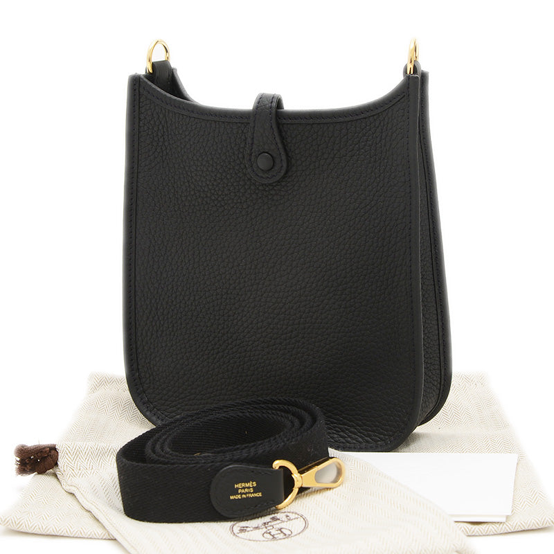 エブリンTPM トリヨン ブラック ゴールド金具 K刻印 ロングショルダー ショルダーバッグ