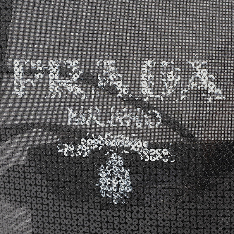 スパンコールメッシュ ハンドバッグ ブラック ポーチ付き 1GB417 トートバッグ