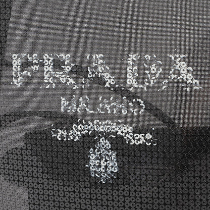 スパンコールメッシュ ハンドバッグ ブラック ポーチ付き 1GB417 トートバッグ