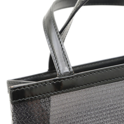 スパンコールメッシュ ハンドバッグ ブラック ポーチ付き 1GB417 トートバッグ