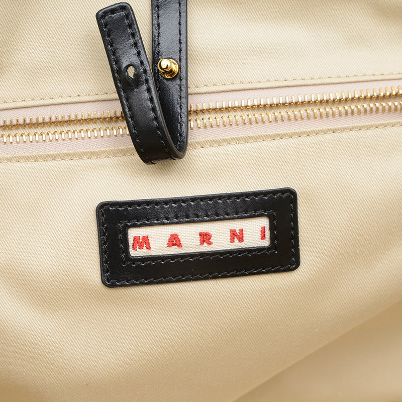 トロピカリア サマー ラージ トートバッグ ラフィア/レザー ブラック BMMP0069Q0 トートバッグ